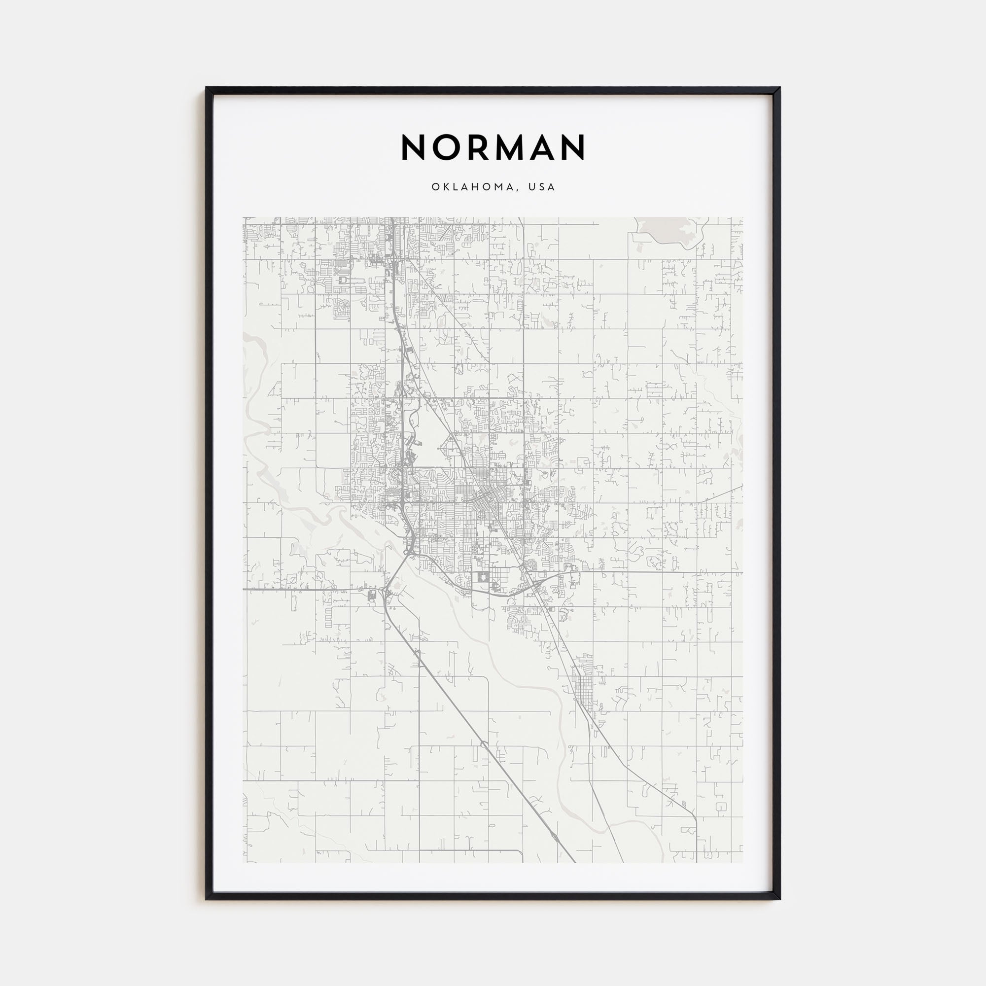 Norman Map Portrait Poster