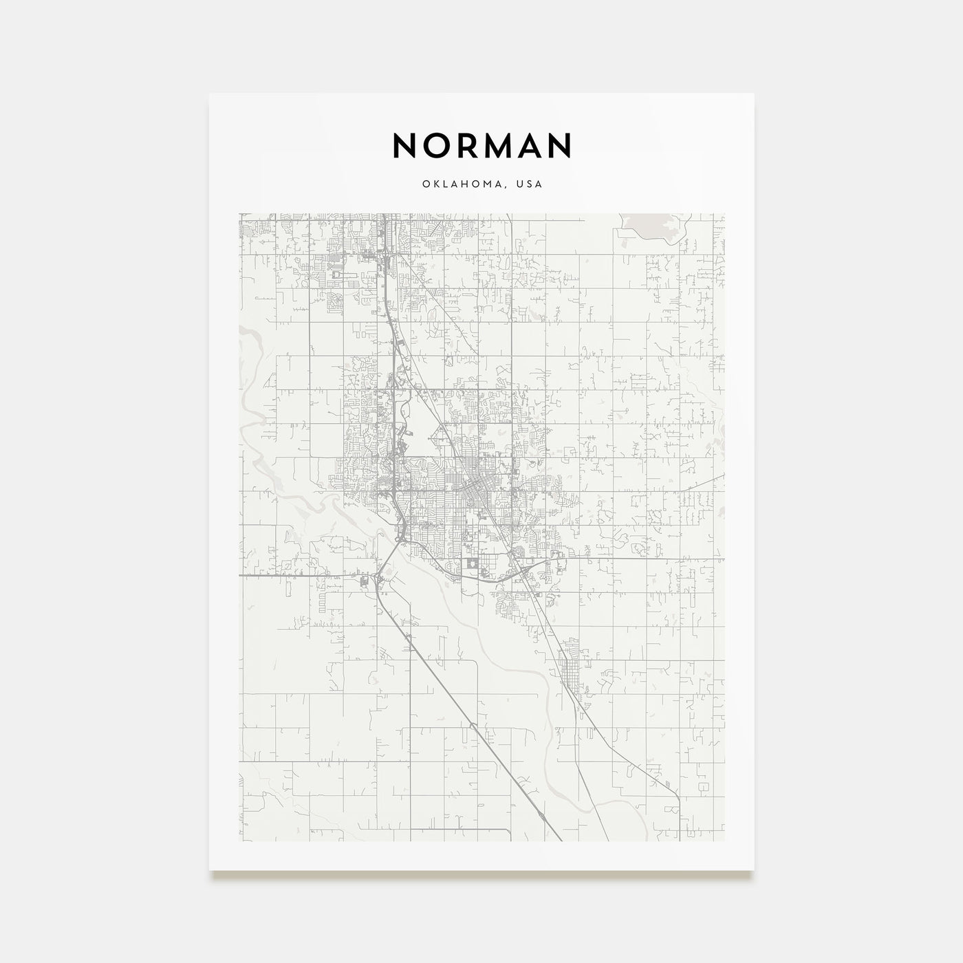 Norman Map Portrait Poster