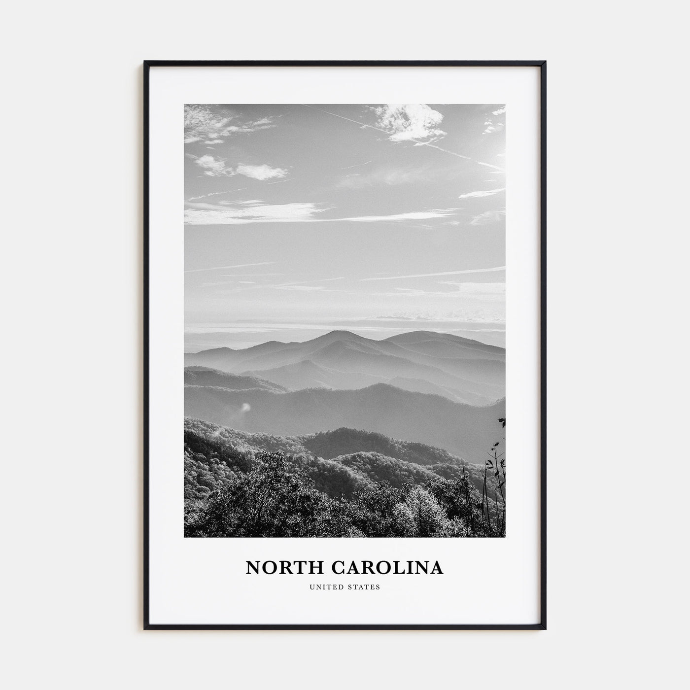 North Carolina Portrait B&W No 3 Poster
