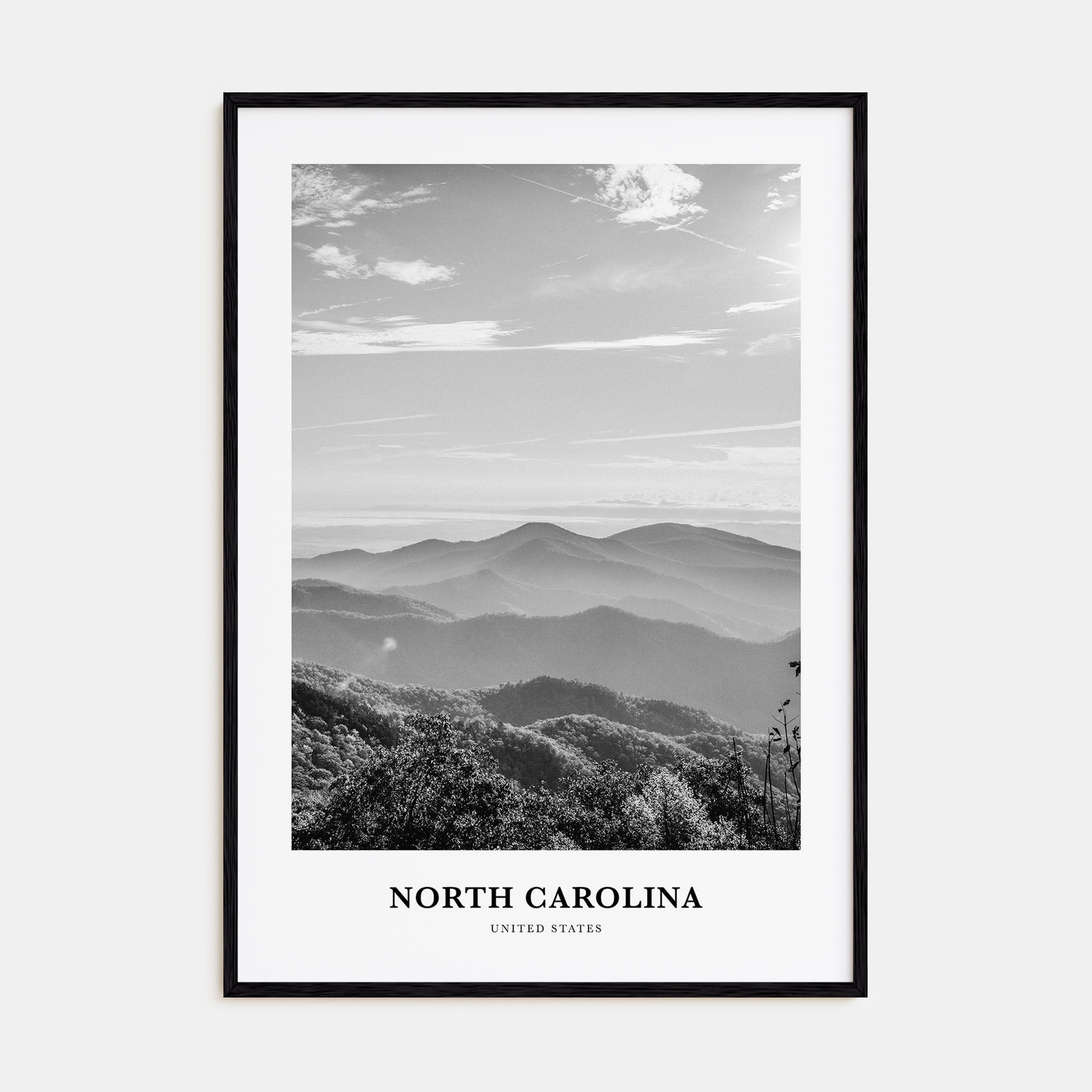 North Carolina Portrait B&W No 3 Poster