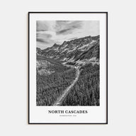 North Cascades National Park Portrait B&W Poster