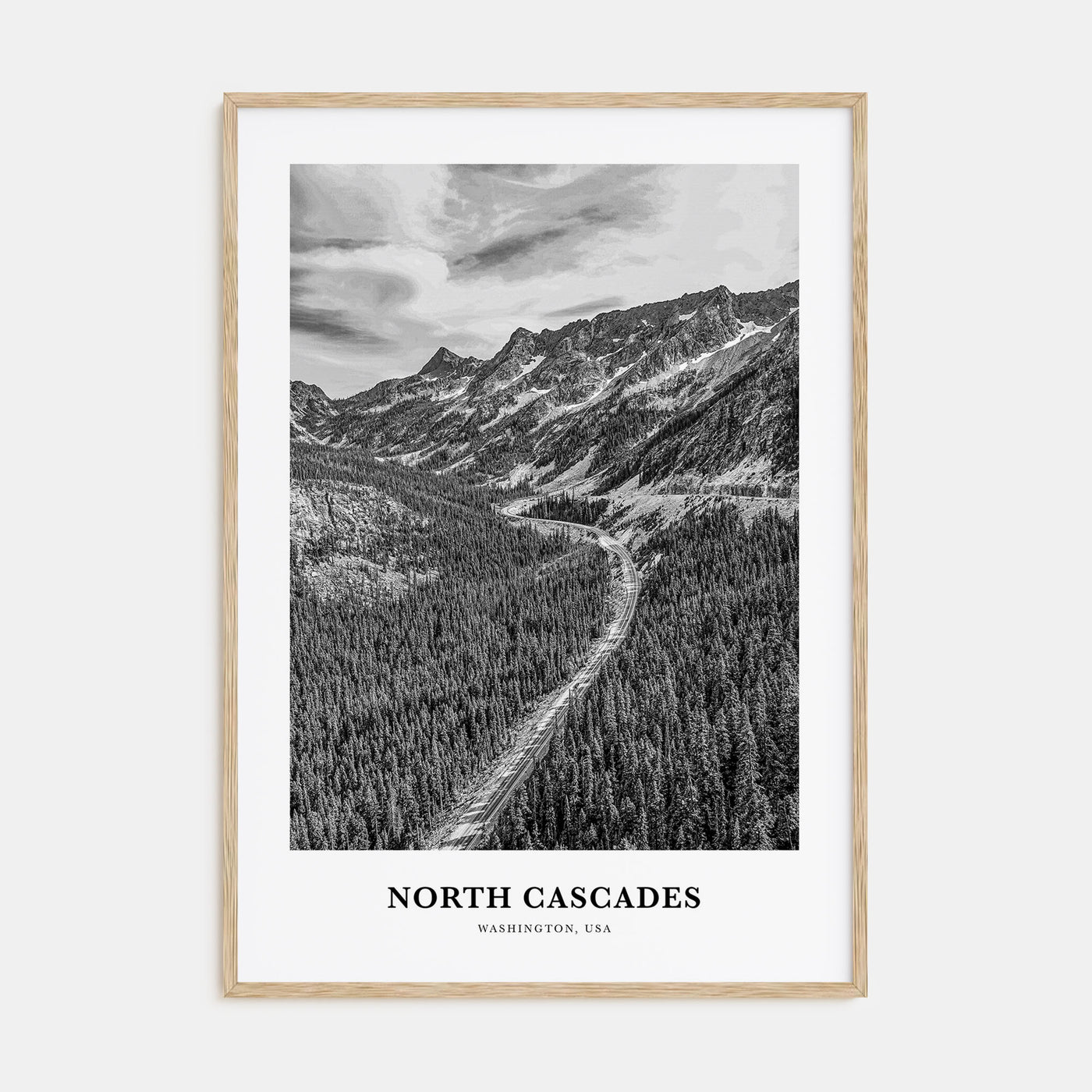 North Cascades National Park Portrait B&W Poster