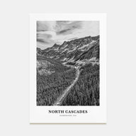 North Cascades National Park Portrait B&W Poster