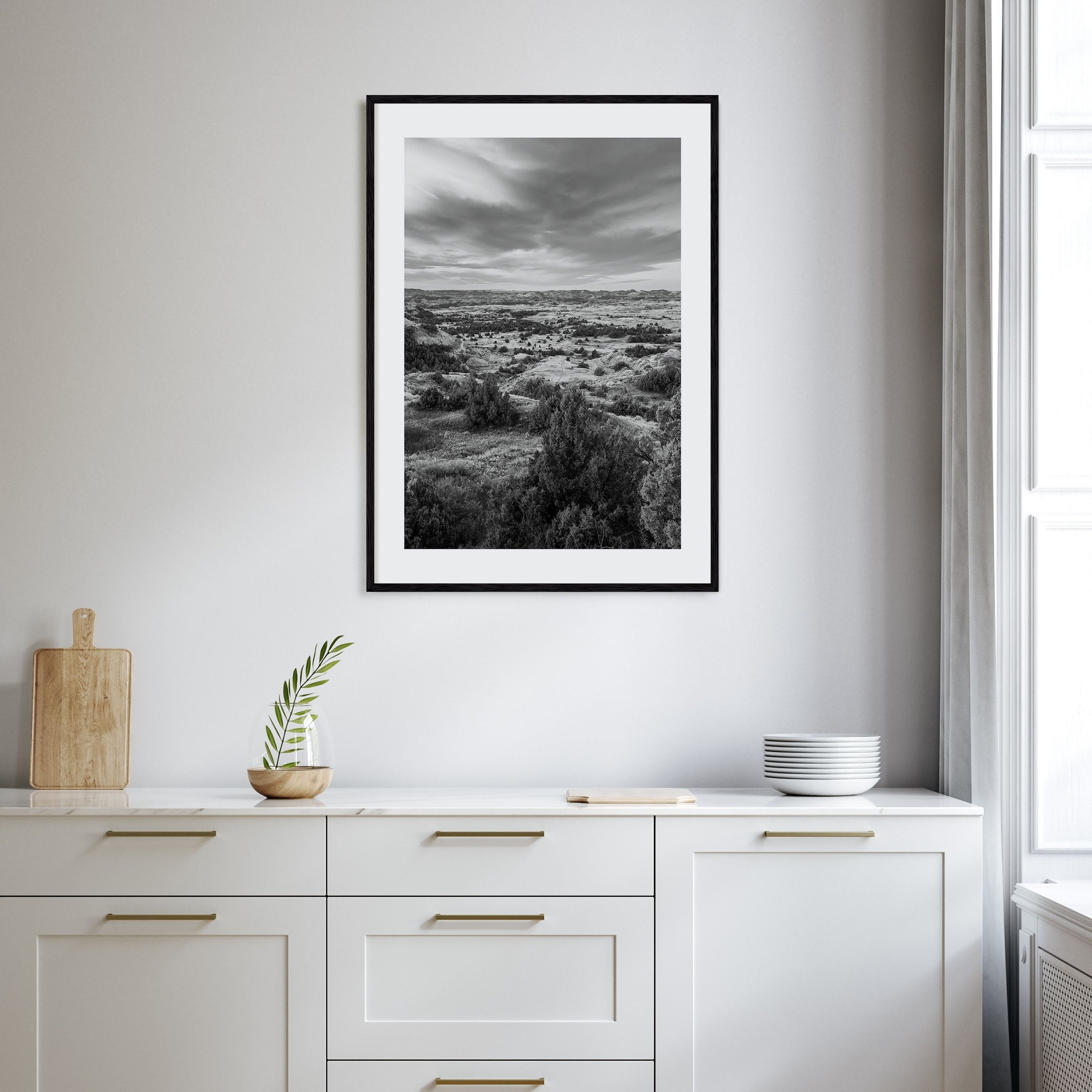 North Dakota Photo B&W Poster