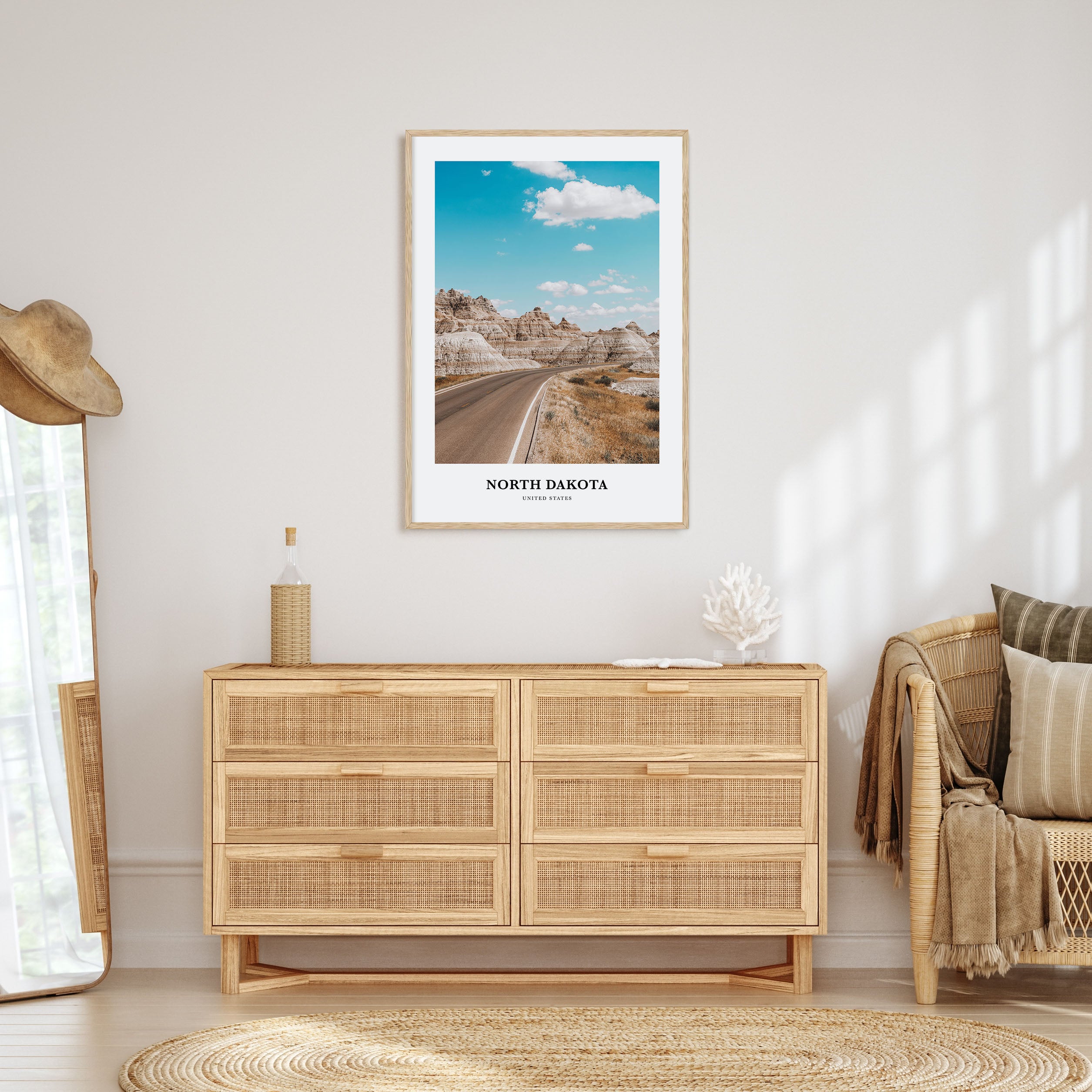 North Dakota Portrait Color Poster