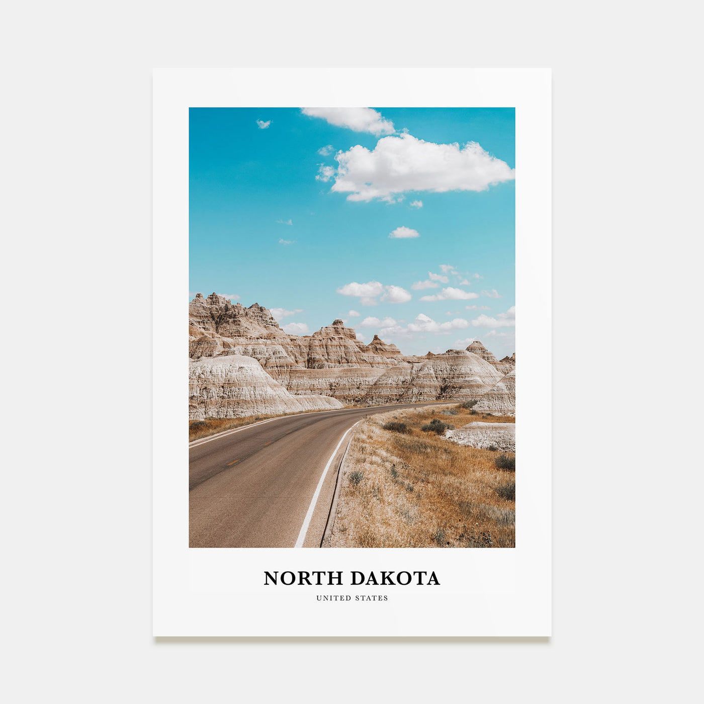 North Dakota Portrait Color Poster