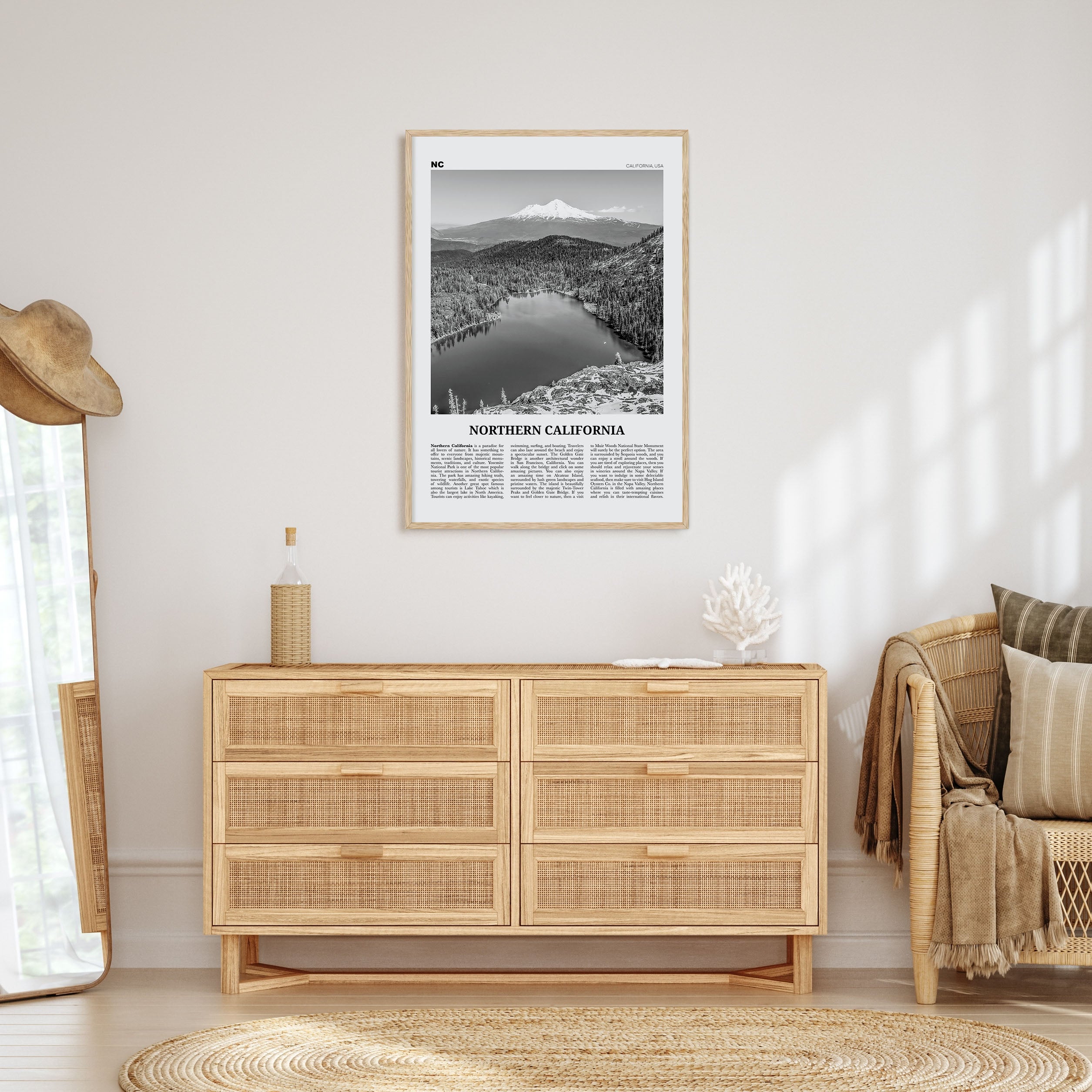 Northern California Travel B&W Poster
