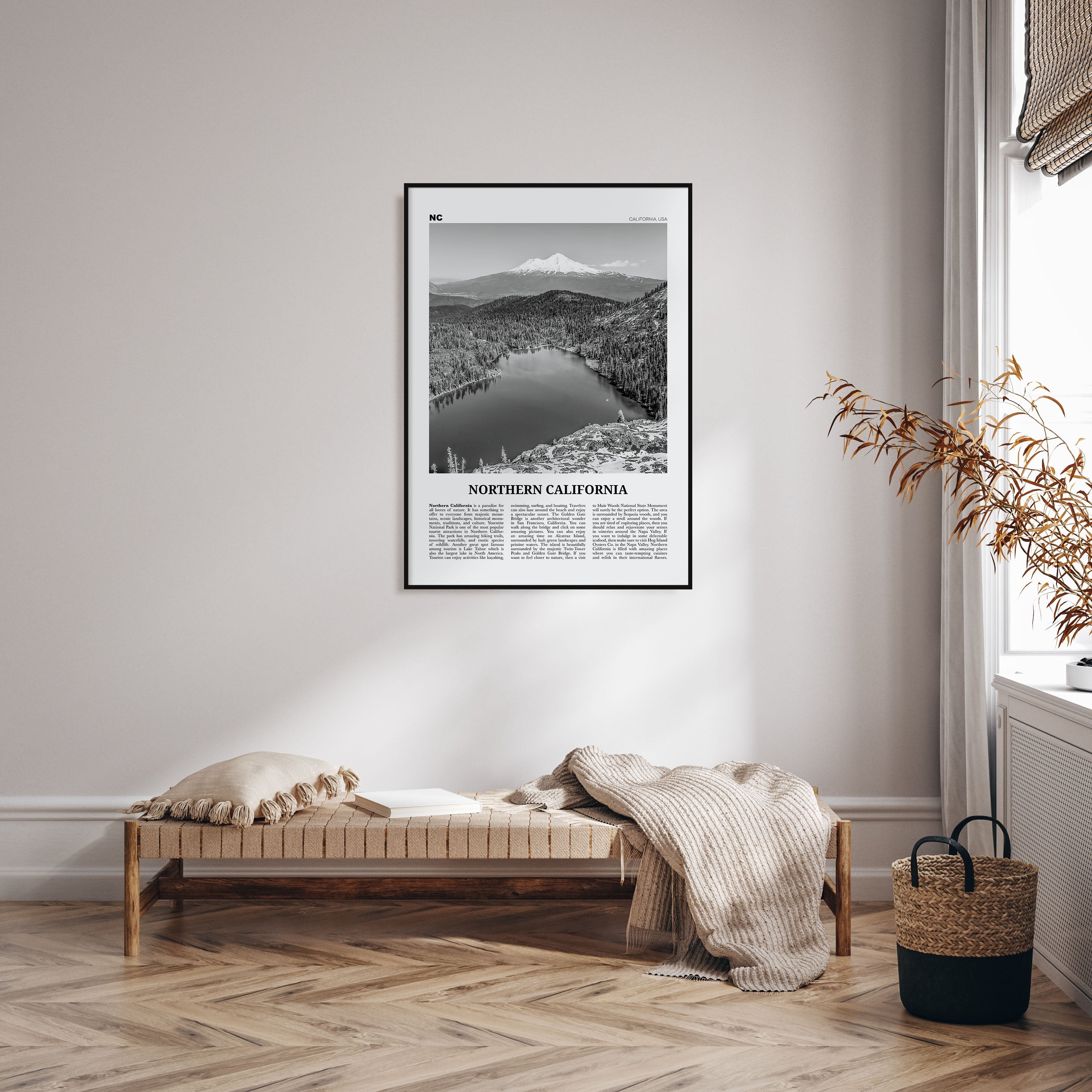 Northern California Travel B&W Poster
