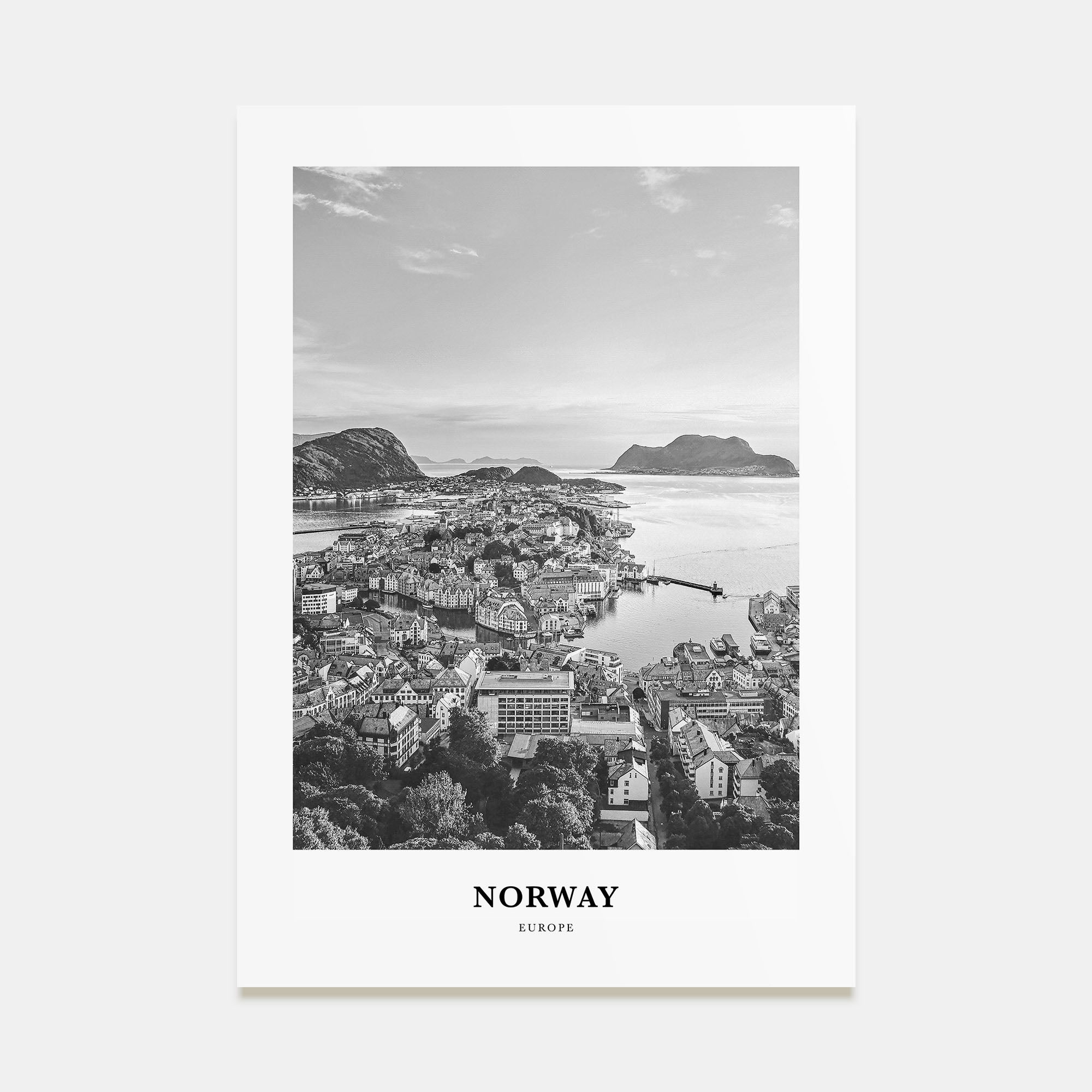 Norway Portrait B&W Poster