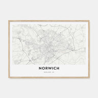 Norwich Map Landscape Poster
