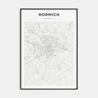 Norwich Map Portrait Poster