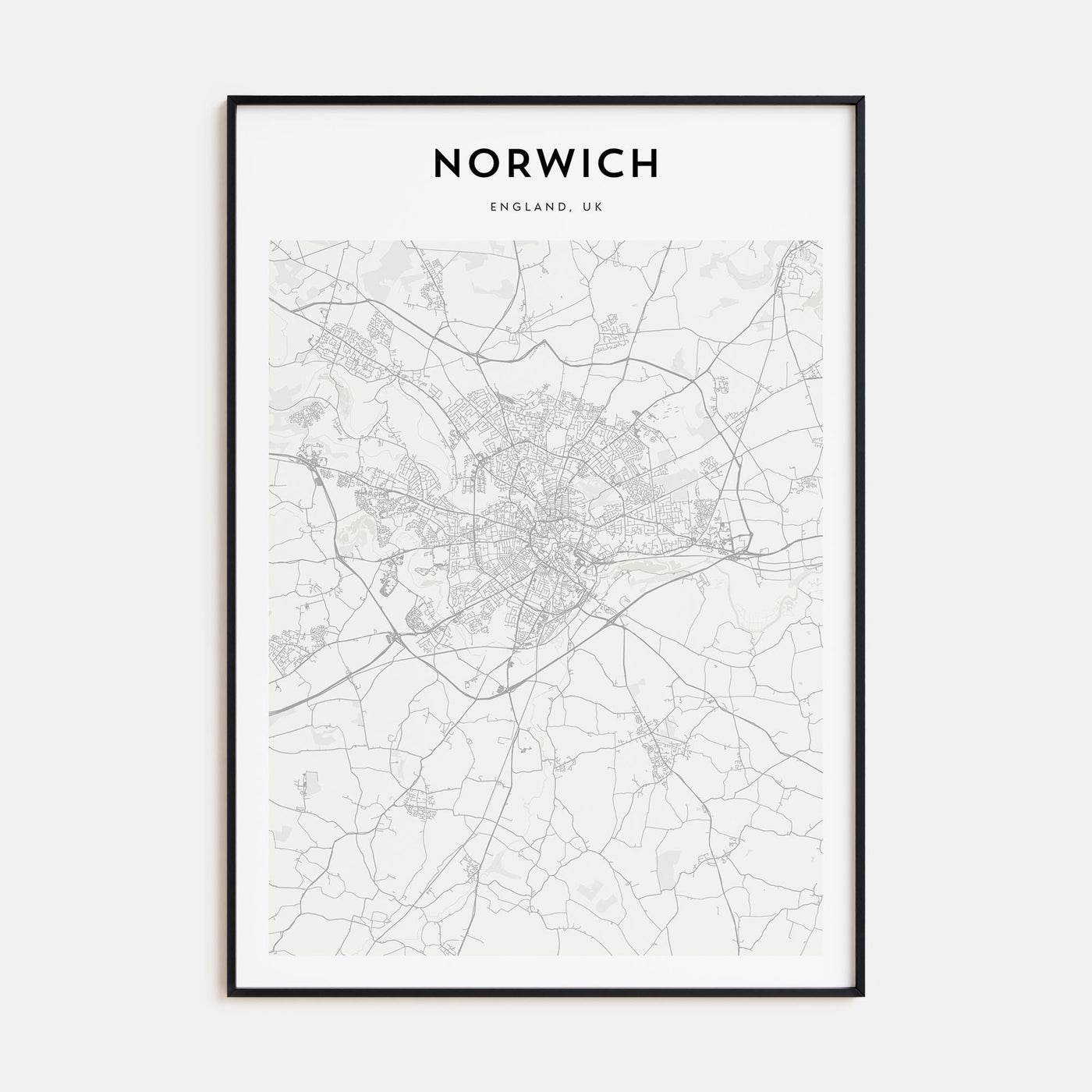 Norwich Map Portrait Poster
