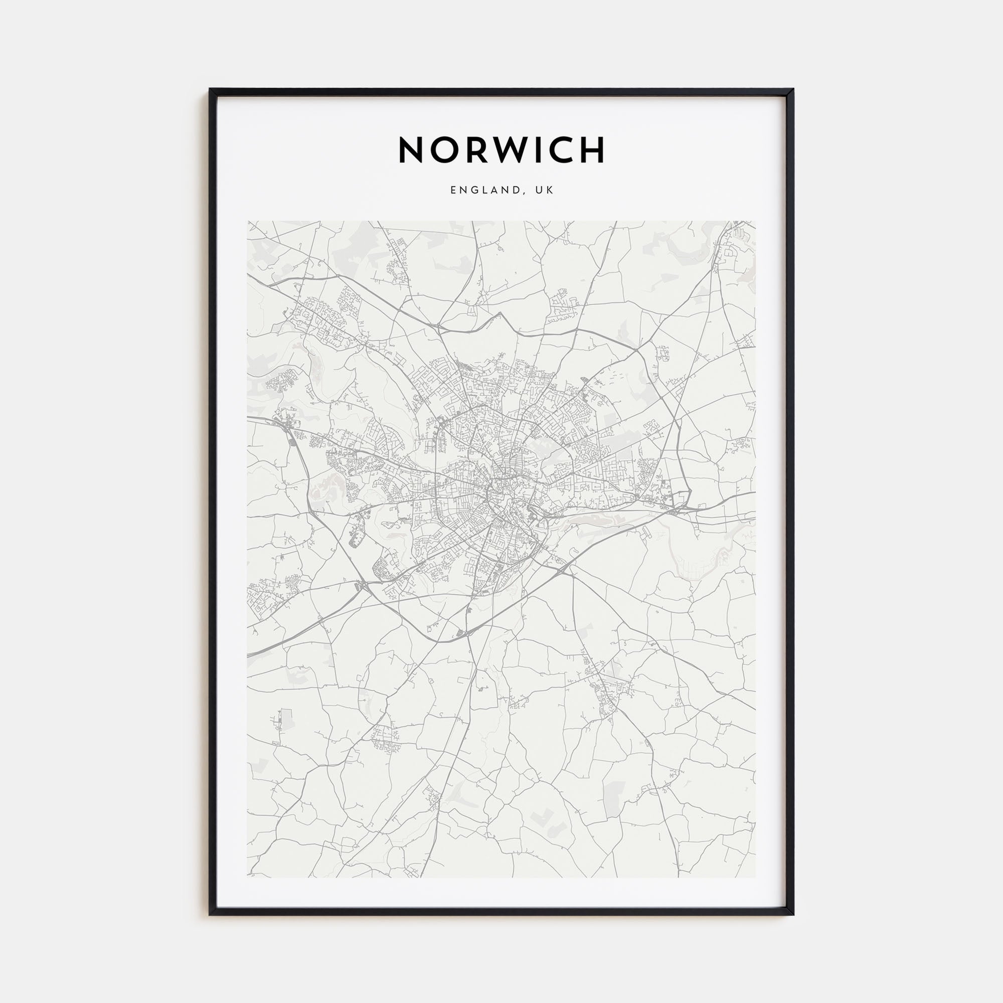 Norwich Map Portrait Poster