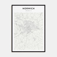 Norwich Map Portrait Poster