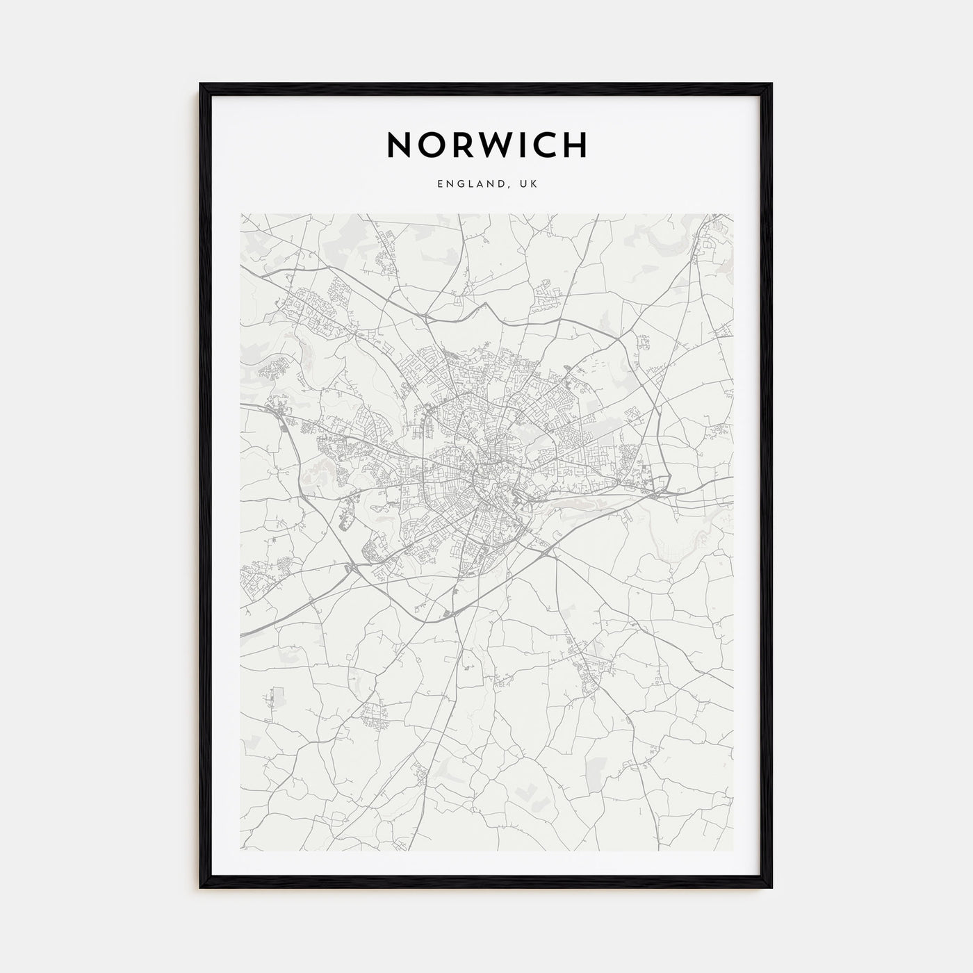 Norwich Map Portrait Poster