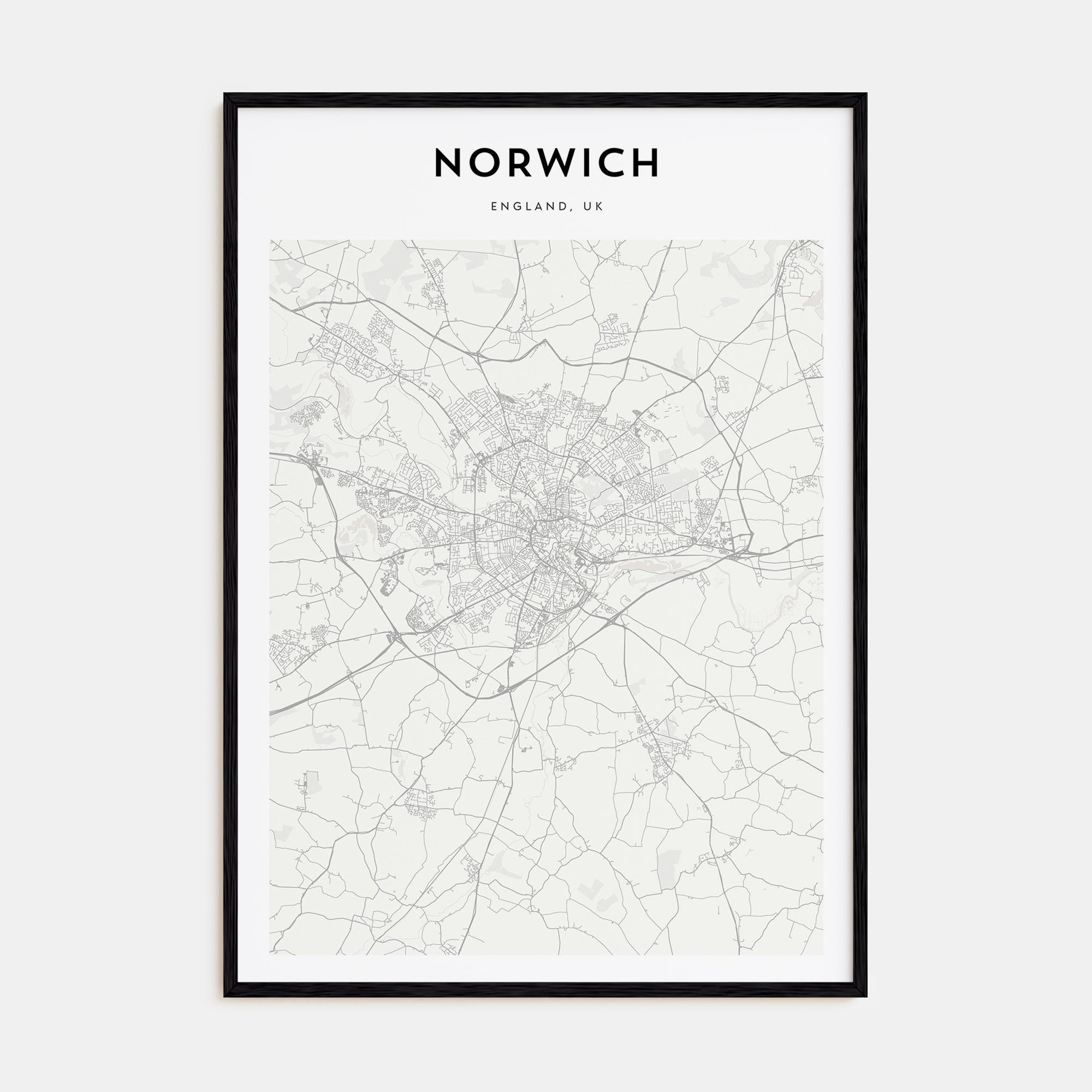 Norwich Map Portrait Poster