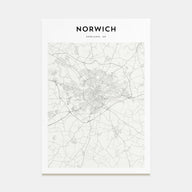 Norwich Map Portrait Poster
