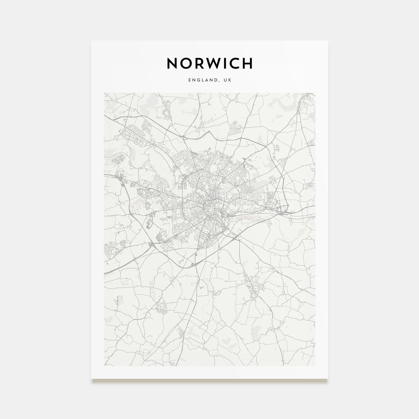 Norwich Map Portrait Poster