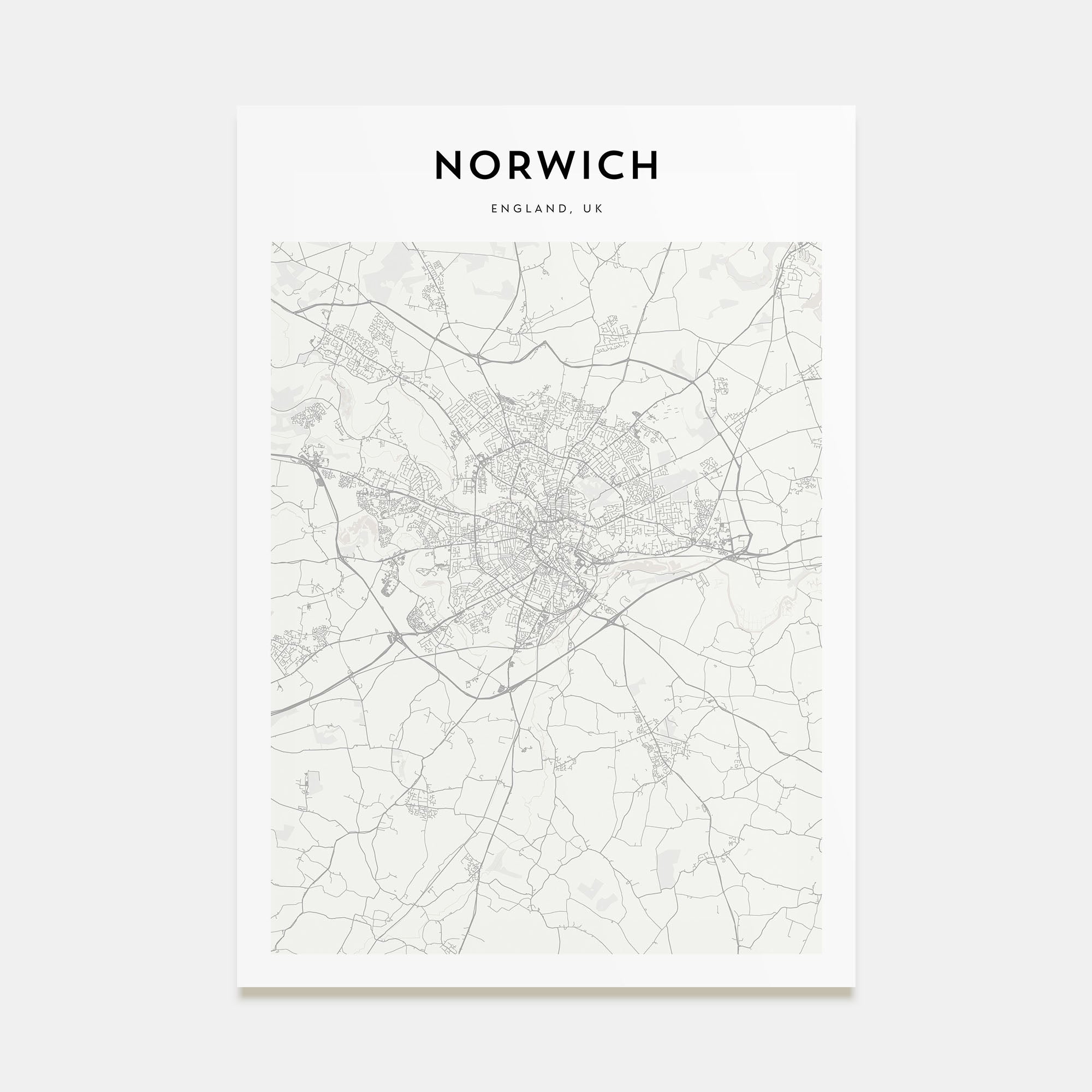 Norwich Map Portrait Poster