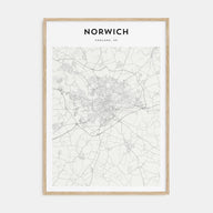 Norwich Map Portrait Poster