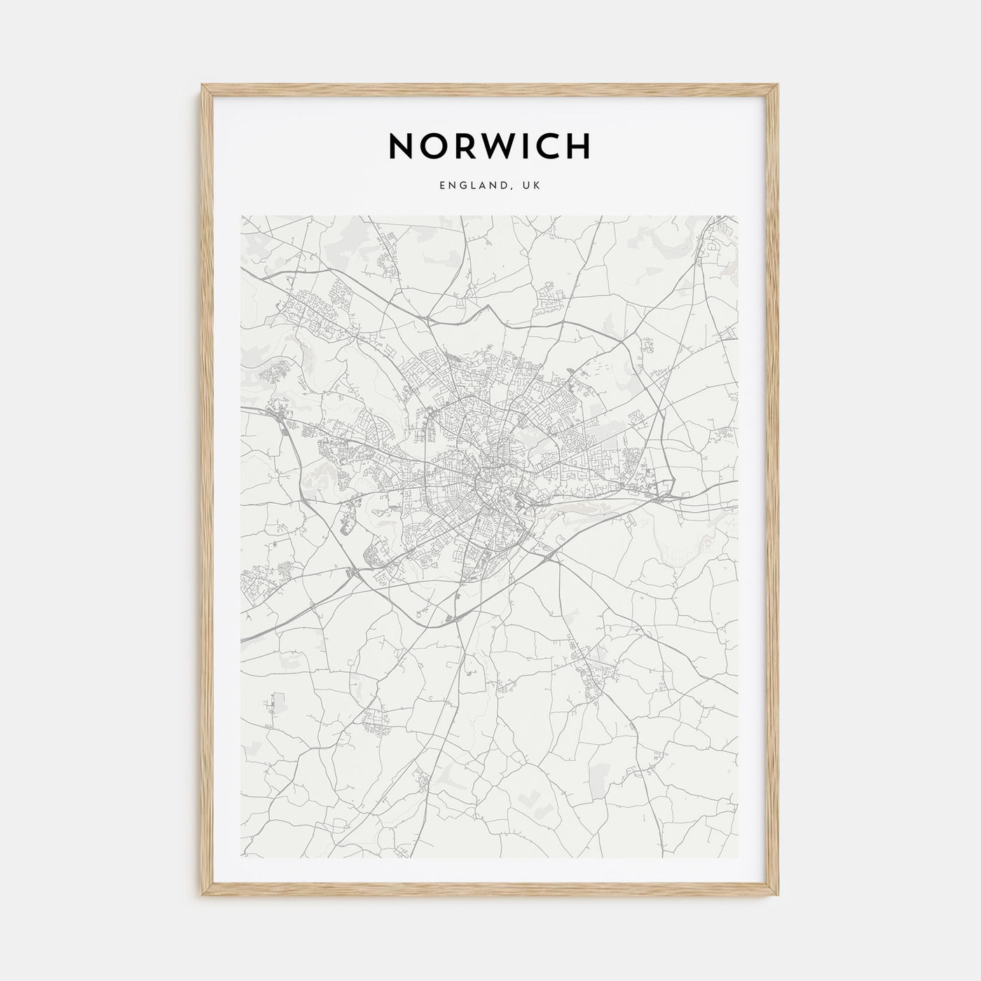 Norwich Map Portrait Poster