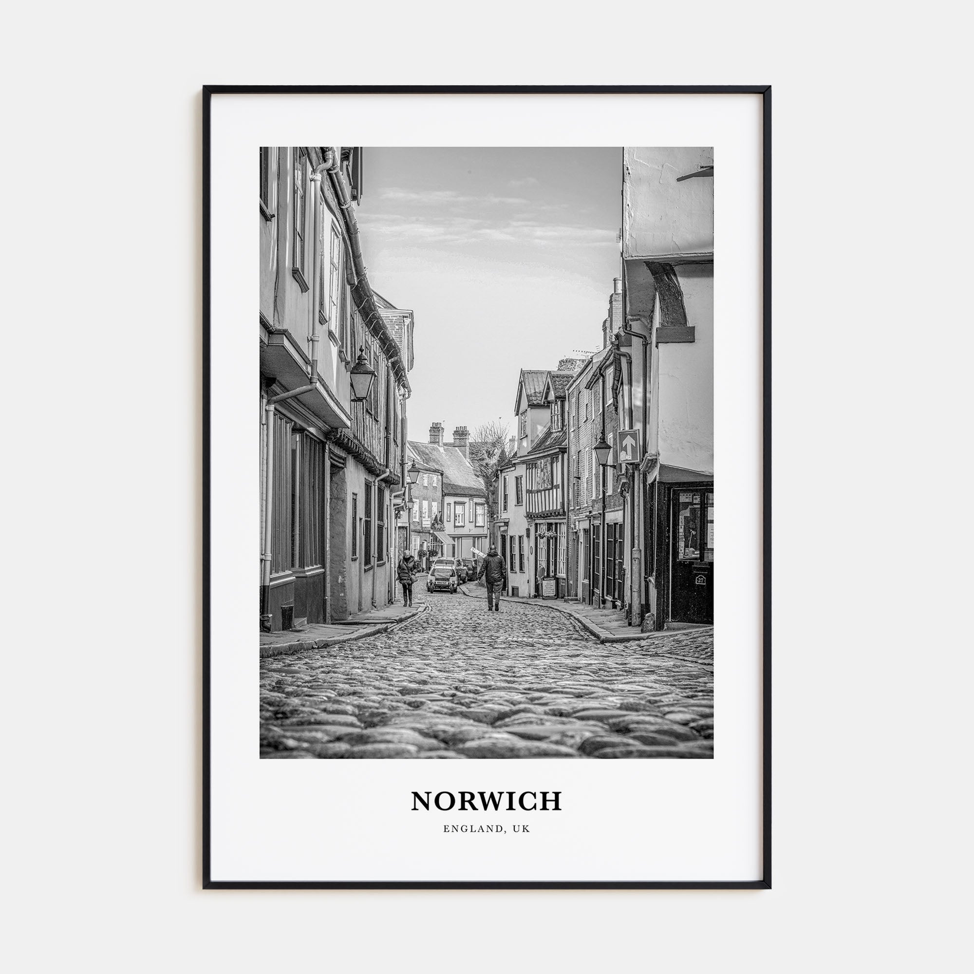 Norwich Portrait B&W Poster
