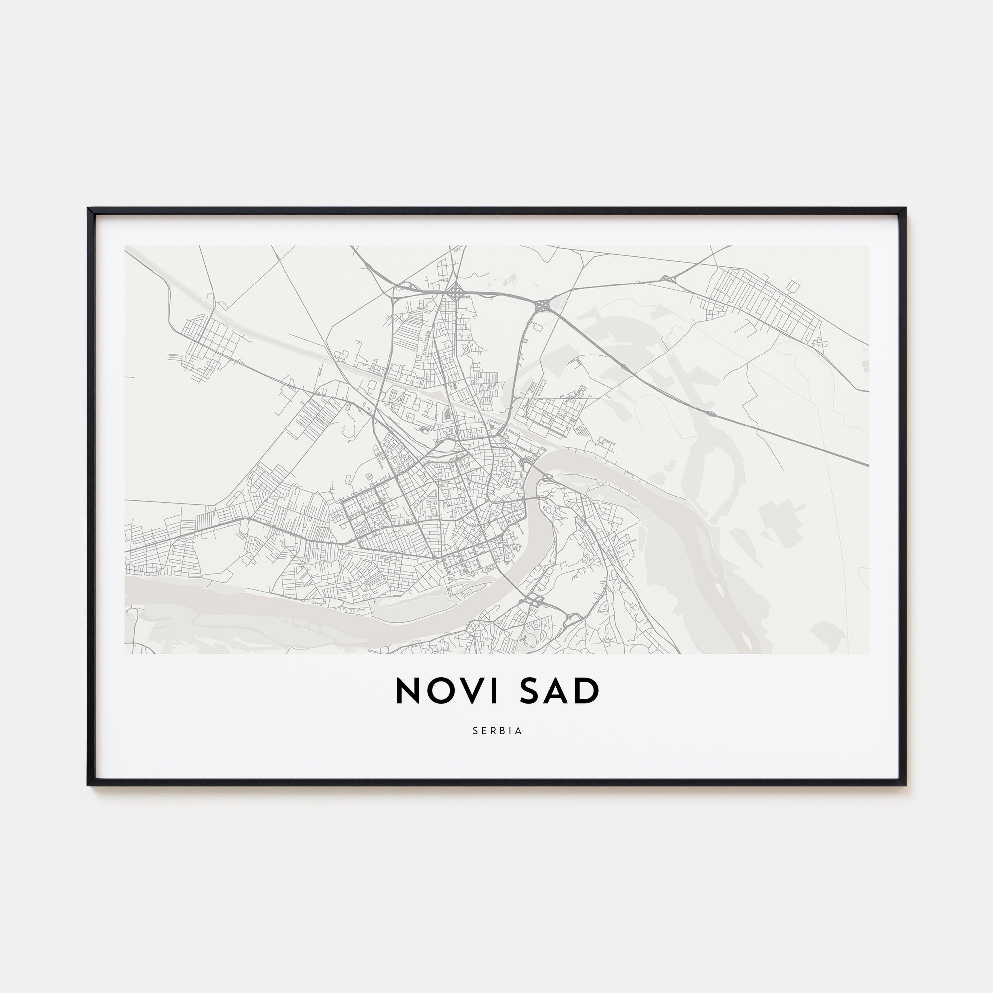 Novi Sad Map Landscape Poster