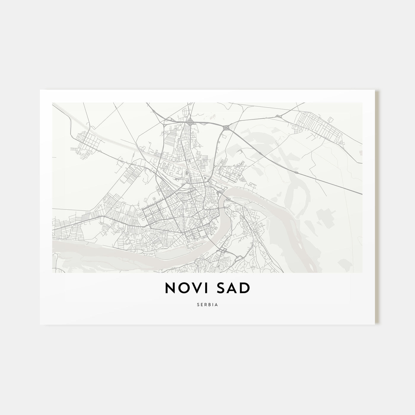 Novi Sad Map Landscape Poster
