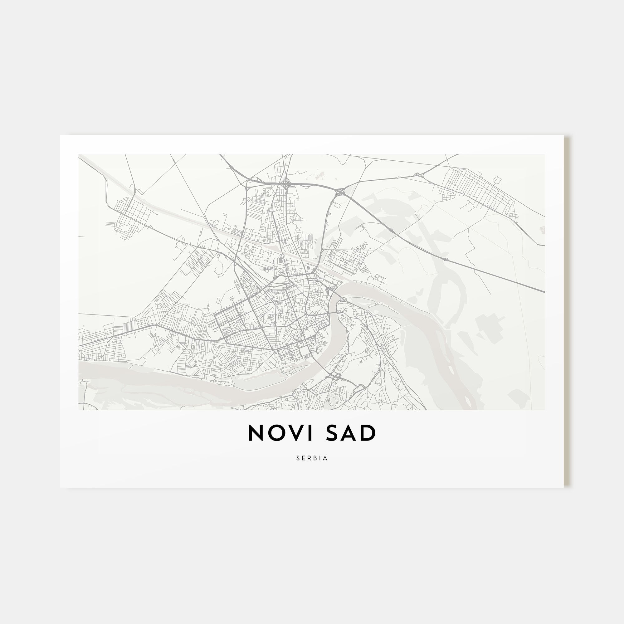 Novi Sad Map Landscape Poster
