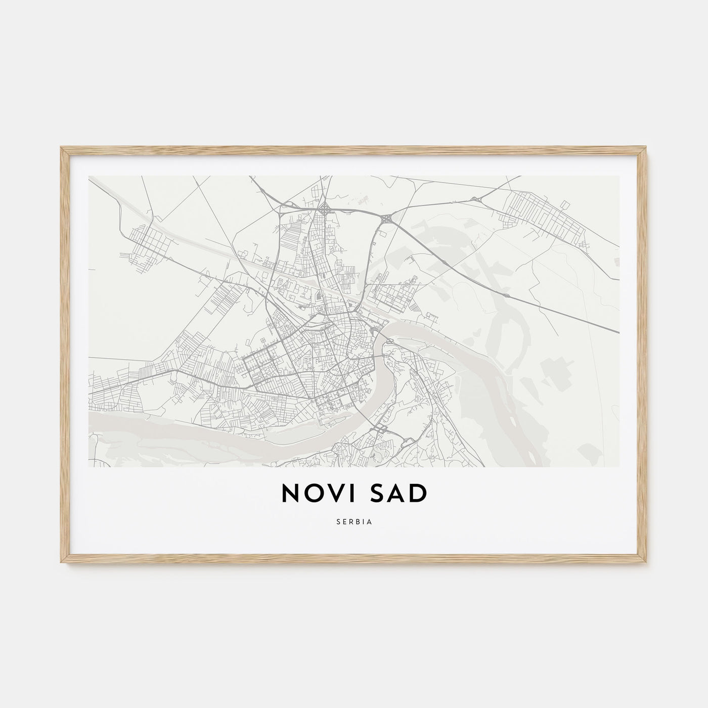 Novi Sad Map Landscape Poster
