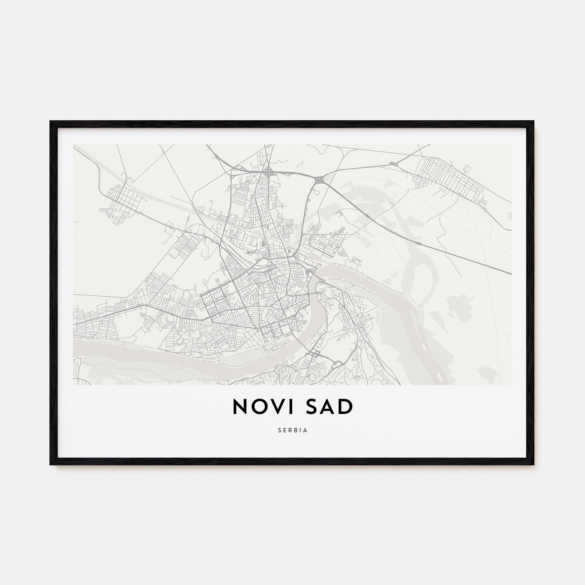 Novi Sad Map Landscape Poster