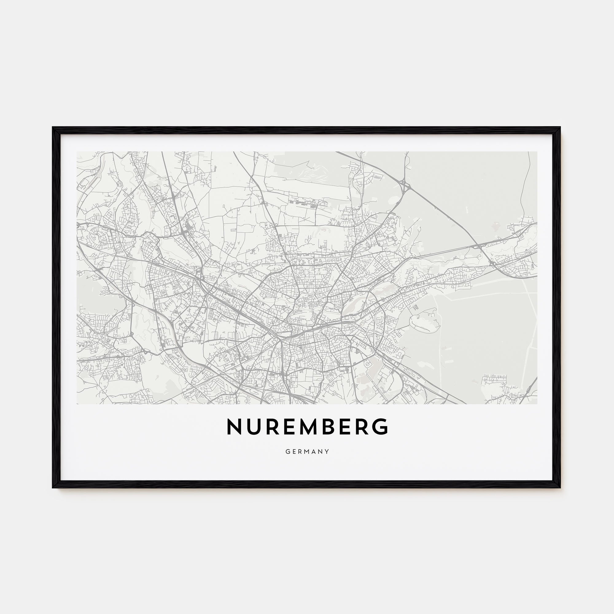 Nuremberg Map Landscape Poster