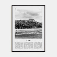 O‘ahu Travel B&W Poster