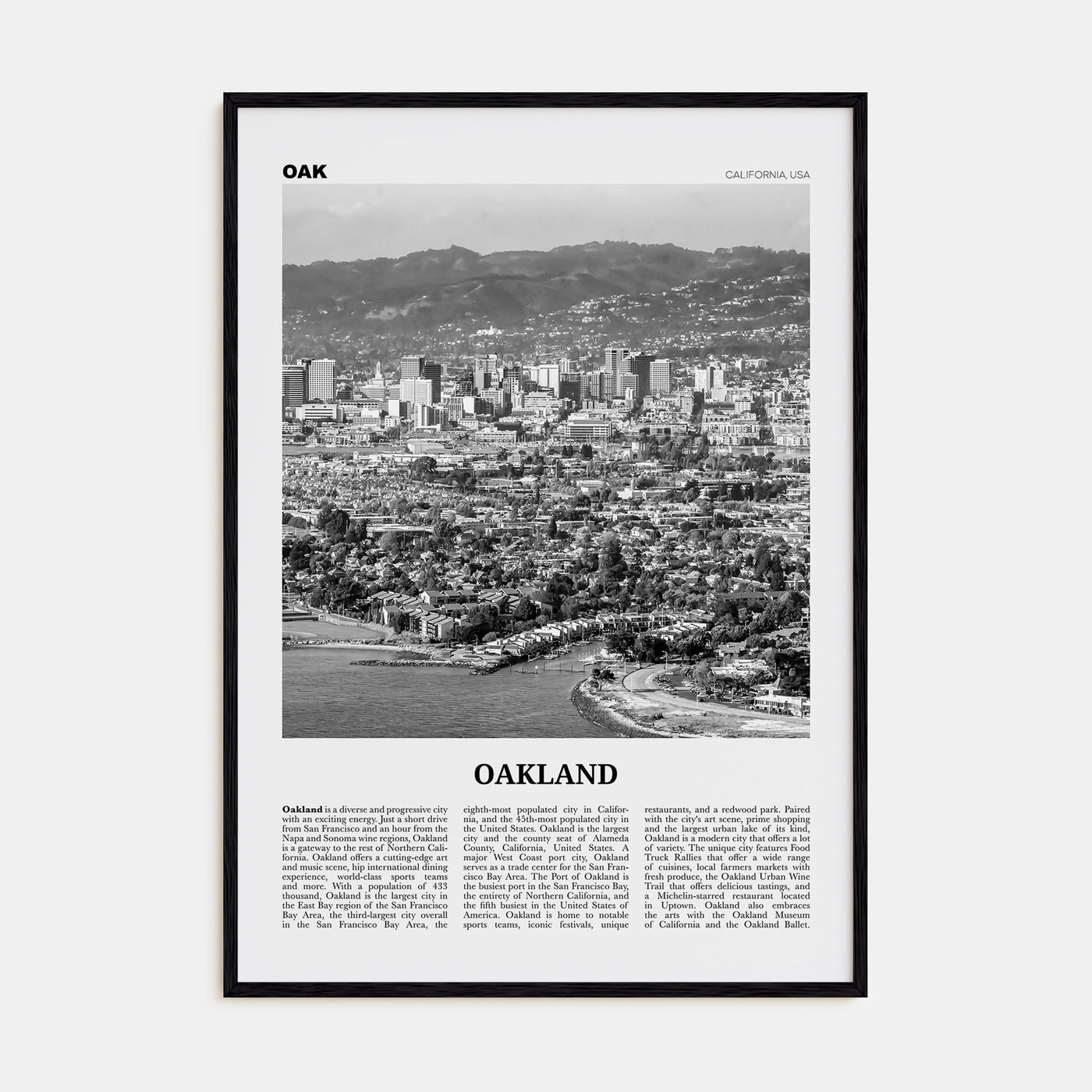 Oakland Travel B&W No 1 Poster