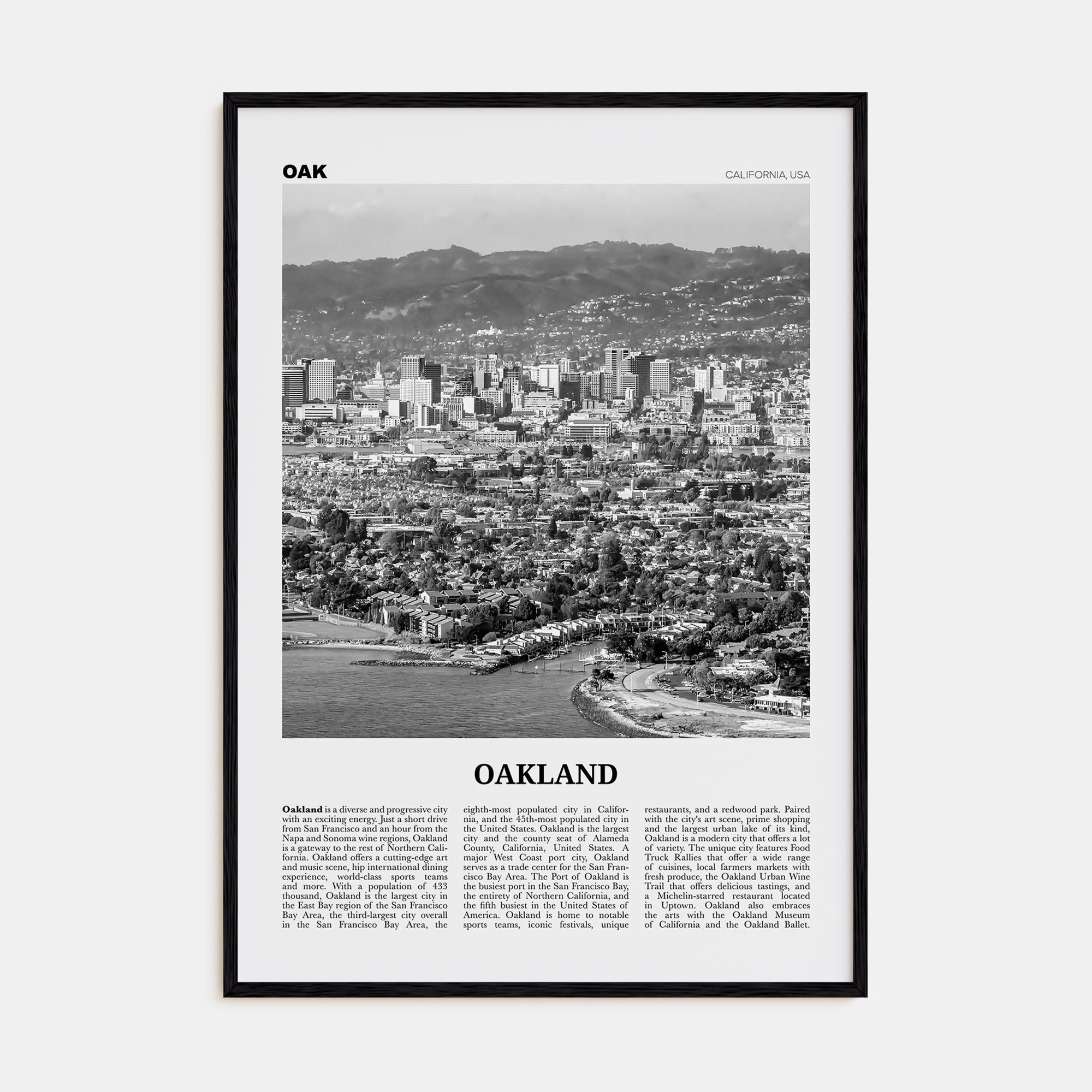 Oakland Travel B&W No 1 Poster