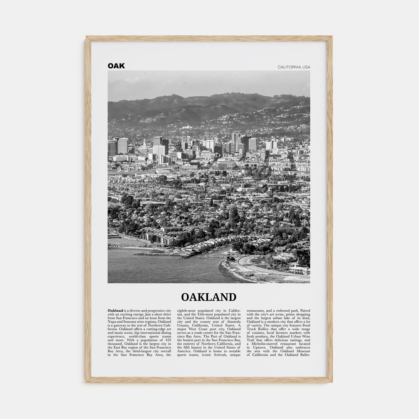 Oakland Travel B&W No 1 Poster