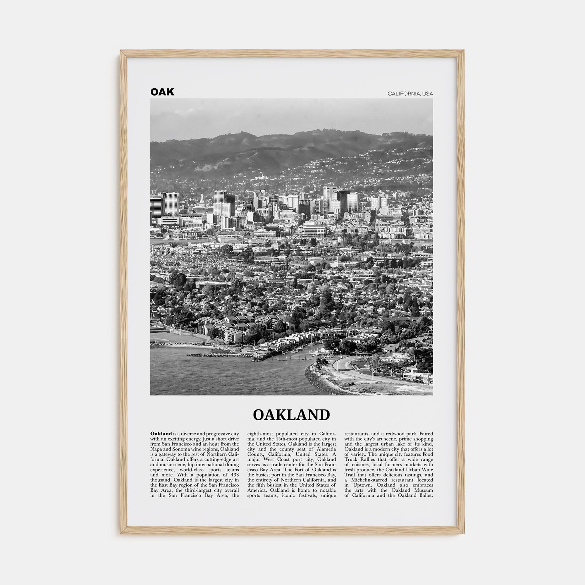 Oakland Travel B&W No 1 Poster