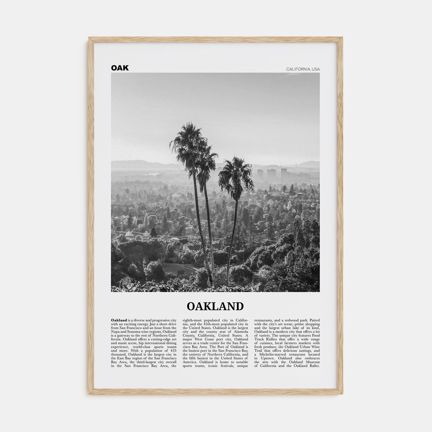 Oakland Travel B&W No 2 Poster