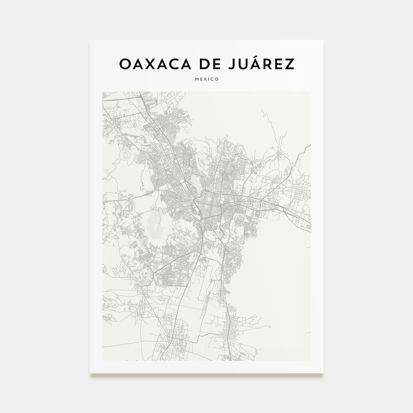 Oaxaca de Juárez  Map Portrait Poster