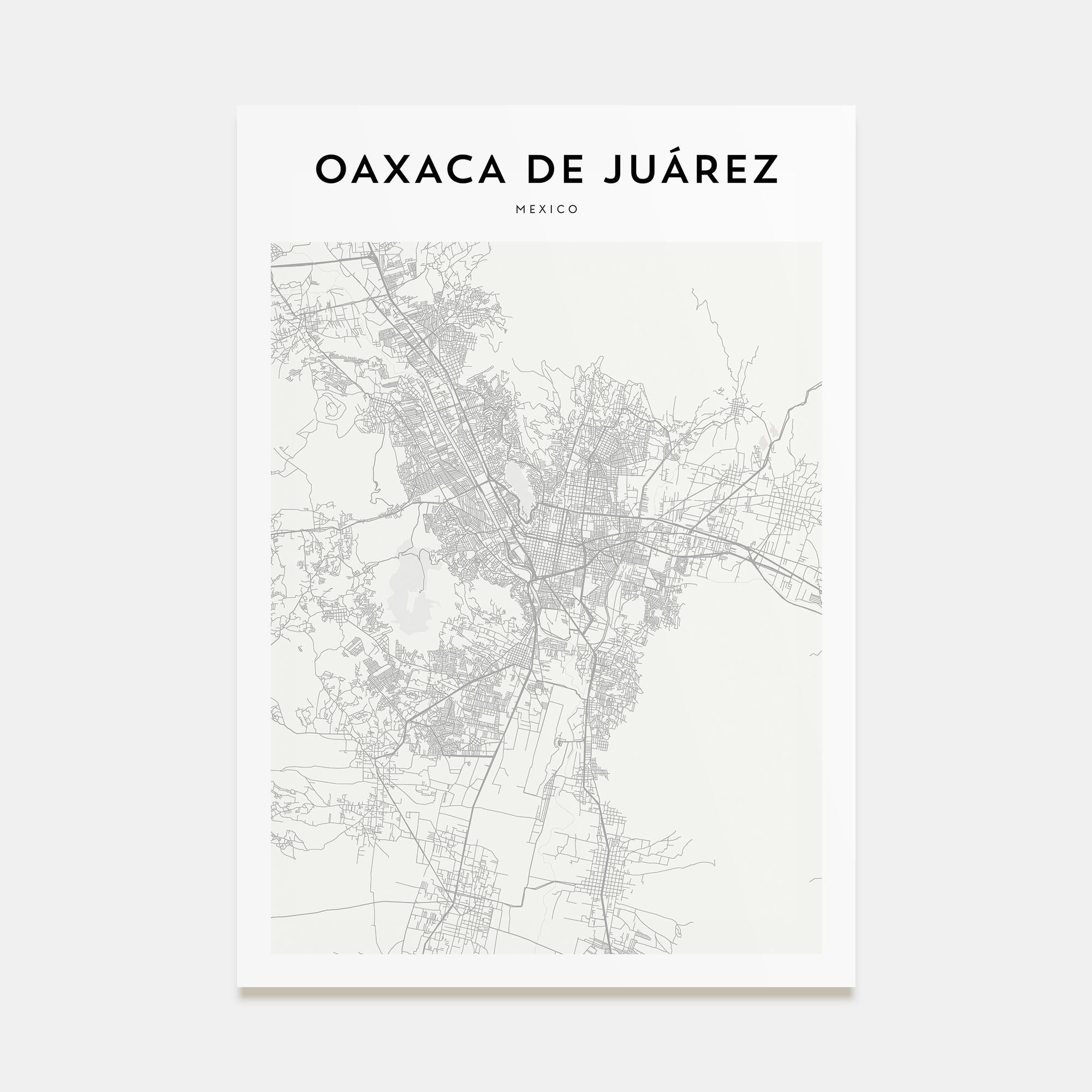 Oaxaca de Juárez  Map Portrait Poster