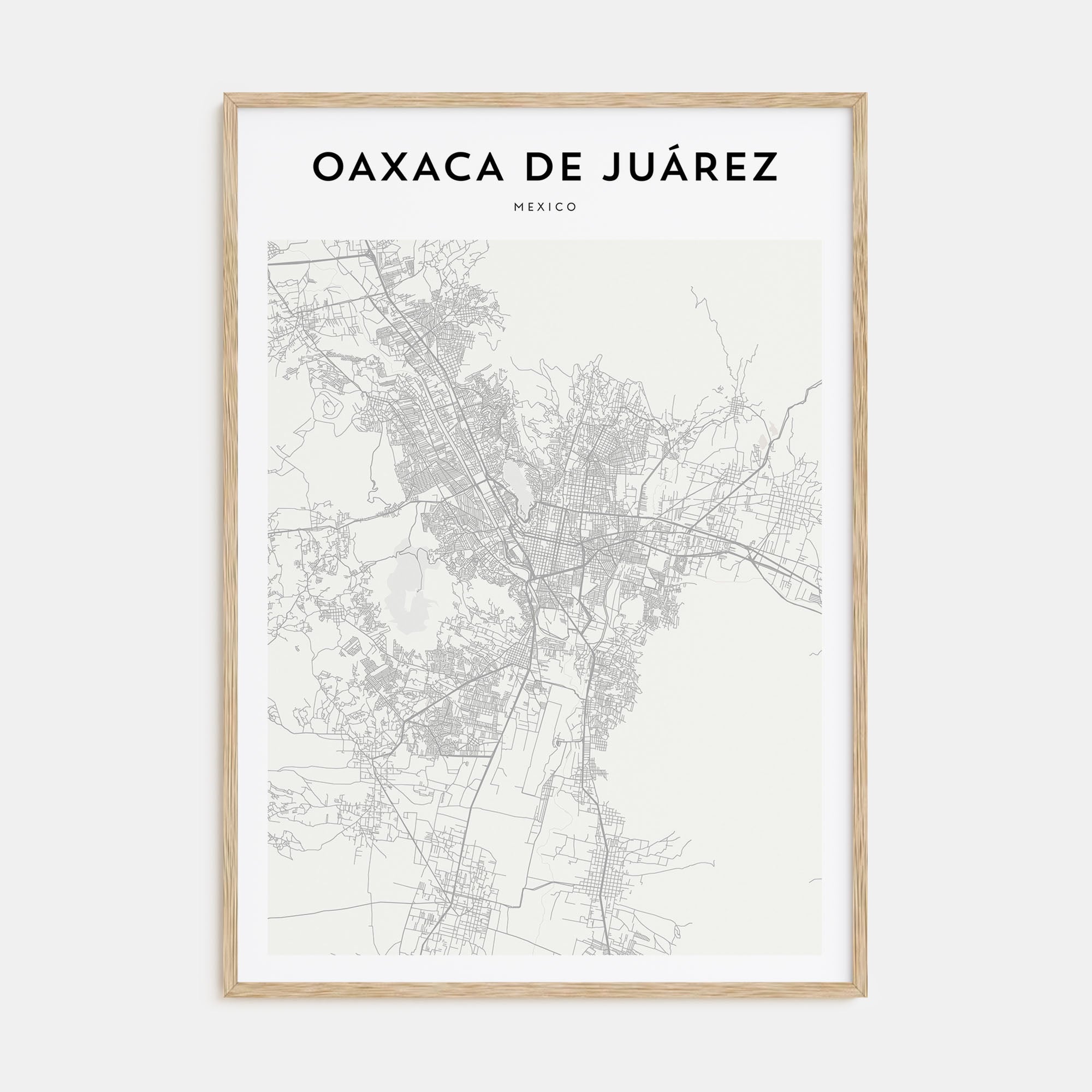 Oaxaca de Juárez  Map Portrait Poster