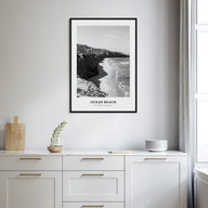 Ocean Beach Portrait B&W Poster