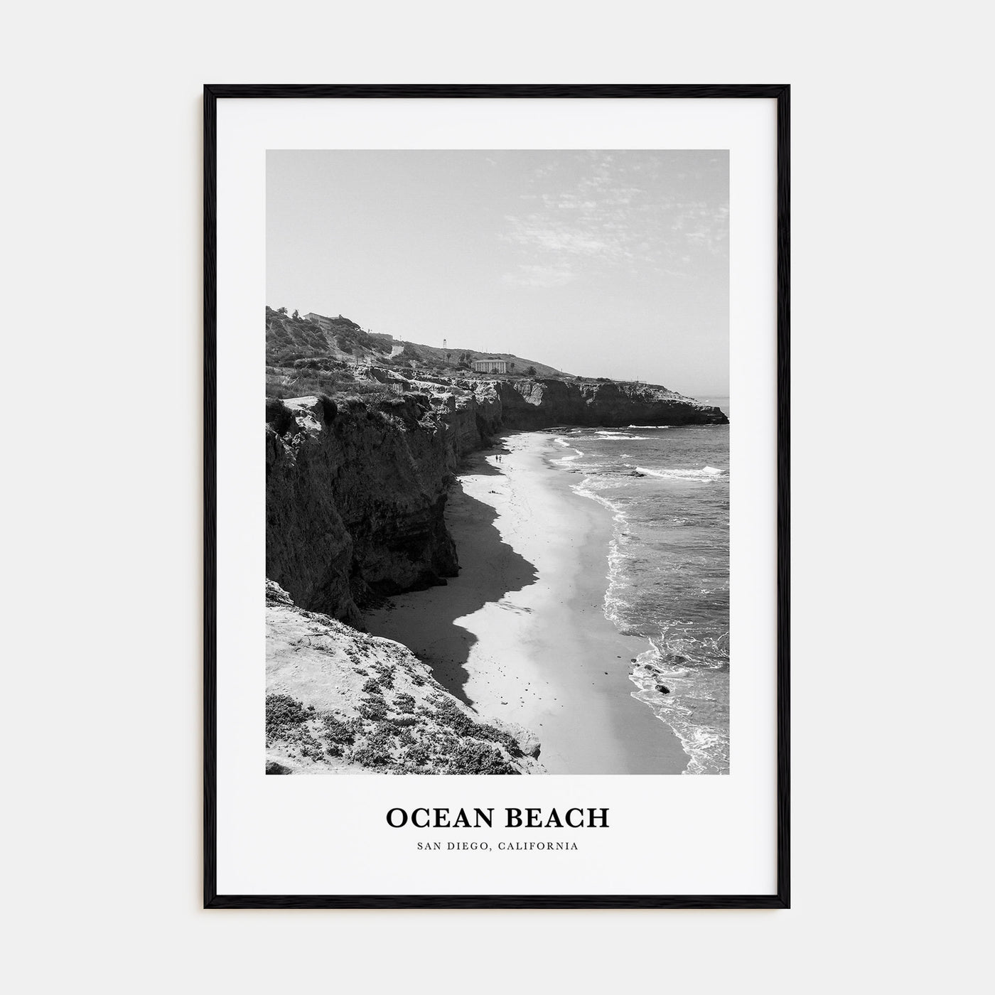 Ocean Beach Portrait B&W Poster