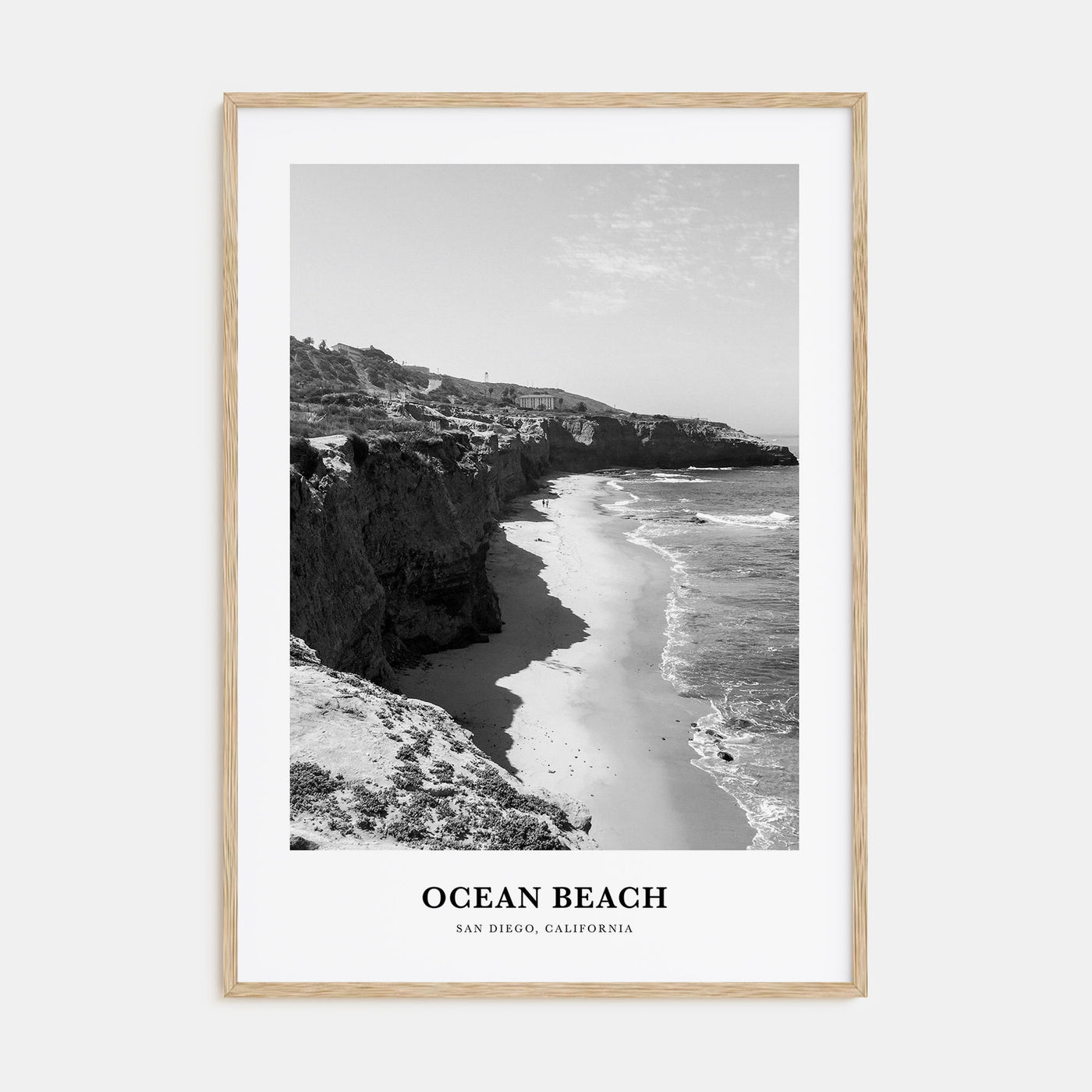 Ocean Beach Portrait B&W Poster