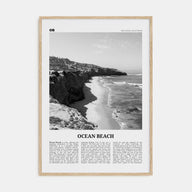 Ocean Beach Travel B&W Poster