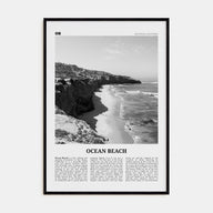 Ocean Beach Travel B&W Poster