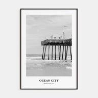 Ocean City, Maryland Portrait B&W Poster