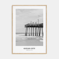 Ocean City, Maryland Portrait B&W Poster