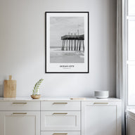 Ocean City, Maryland Portrait B&W Poster