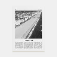 Ocean City, Maryland Travel B&W Poster